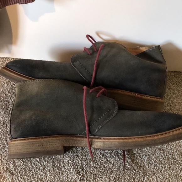Mens 1901 Canyon suede Chukka green/brown suede burgundy lace up boot 13 main image 7